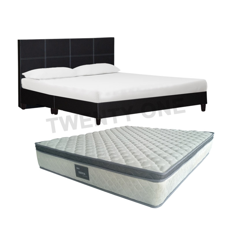 CHARM BED FRAME + 10 INCH EURO TOP  SPRING MATTRESS