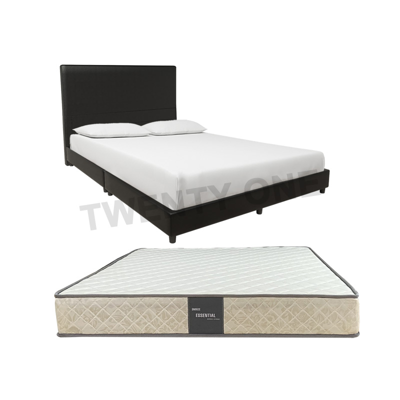 RUBY FAUX LEATHER BED FRAME + 8 INCH SPRING MATTRESS