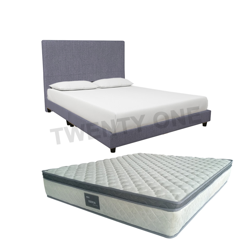 RUBY FABRIC BED FRAME + 10 INCH SPRING MATTRESS