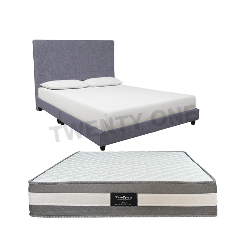 RUBY FABRIC BED FRAME + 12 INCH BACKCARE SPRING MATTRESS