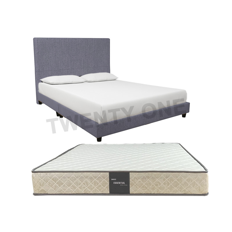 RUBY FABRIC BED FRAME + 8 INCH SPRING MATTRESS