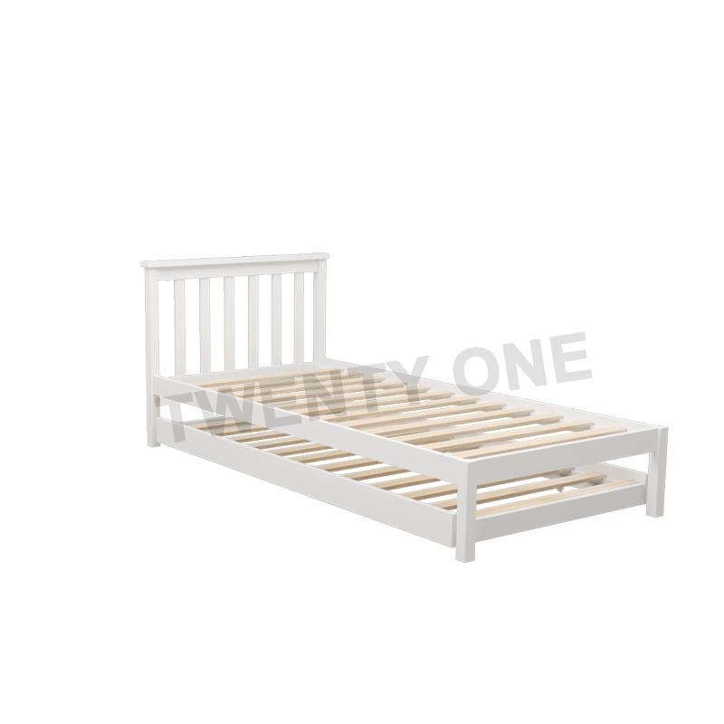 DIXIE 3 IN1 WOODEN BED FRAME (SINGLE,WHITE)