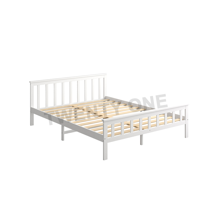 white queen wood bed frame