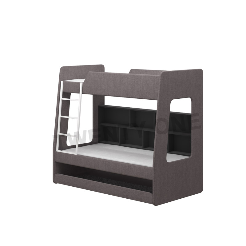 PIPER FABRIC DOUBLE DECKER BED WITH PULLOUT