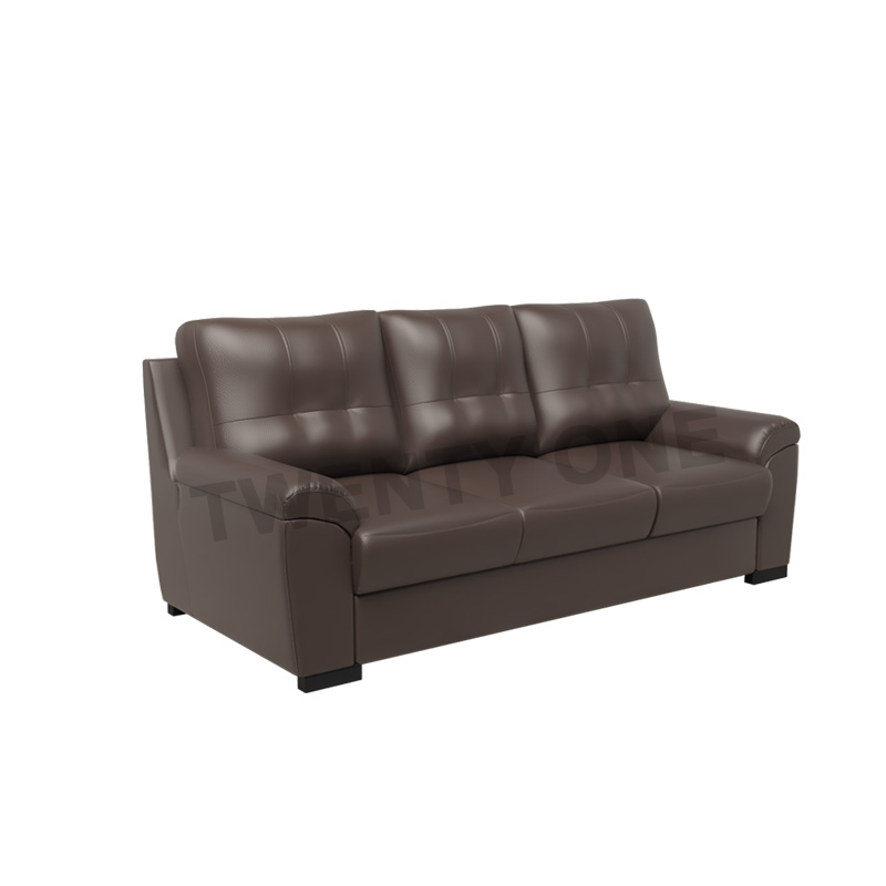 CHERRY FAUX LEATHER  SEATER SOFA
