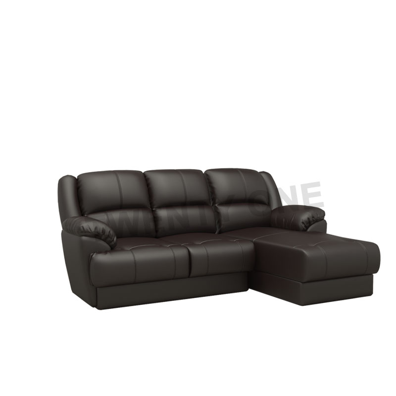 black leather chaise sofa