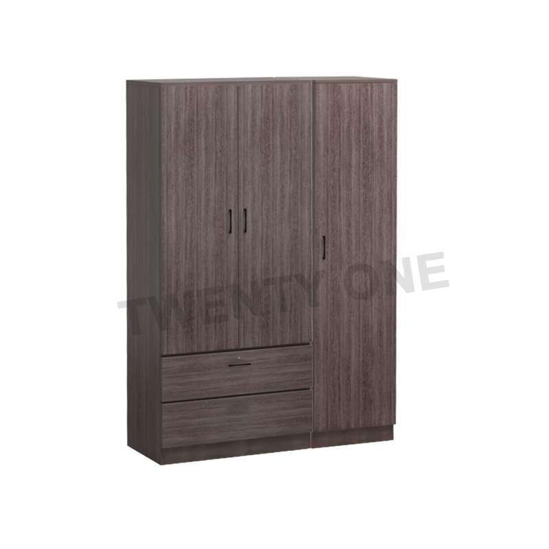 VITTONS 3 DOORS WITH DRAWERS WARDROBE IN 2COLOUR AVAILABLE