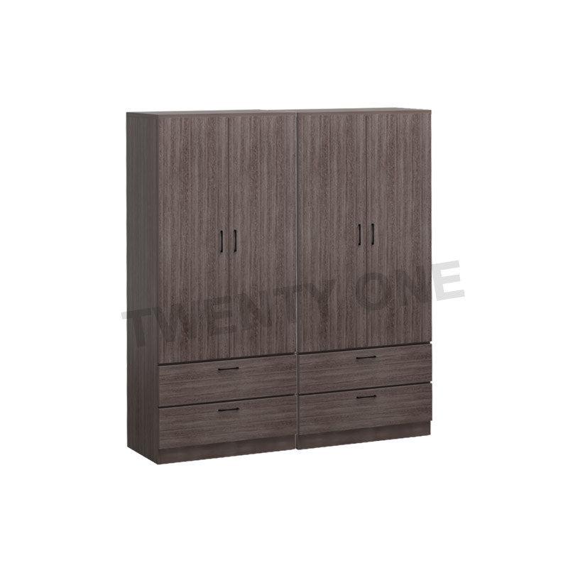 VITTONS 4 DOORS WITH DRAWERS WARDROBE IN 2COLOUR AVAILABLE